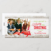 Merry Little Christmas Rustic Kaart (Voorkant / Achterkant)