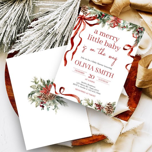 Merry Little Christmas Santa Baby shower Kaart