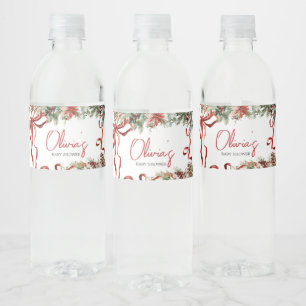Merry Little Christmas Santa Baby shower Waterfles Etiket