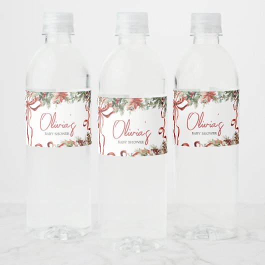 Merry Little Christmas Santa Baby shower Waterfles Etiket (Flessen)