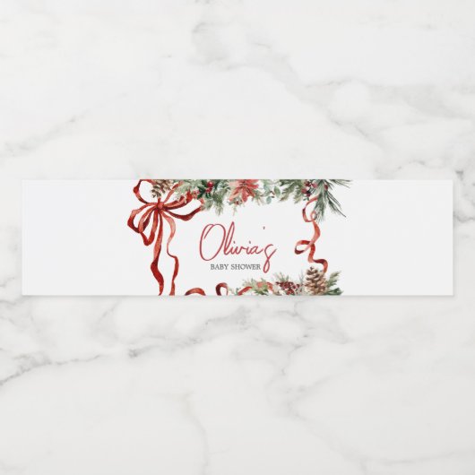 Merry Little Christmas Santa Baby shower Waterfles Etiket (Enkel label)