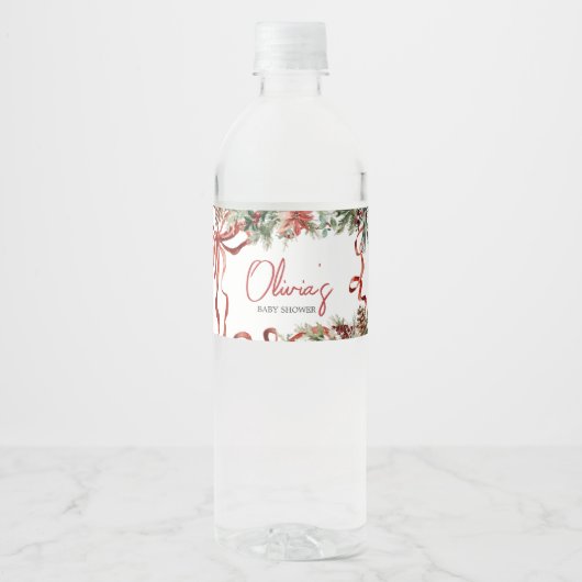 Merry Little Christmas Santa Baby shower Waterfles Etiket (Voorkant)