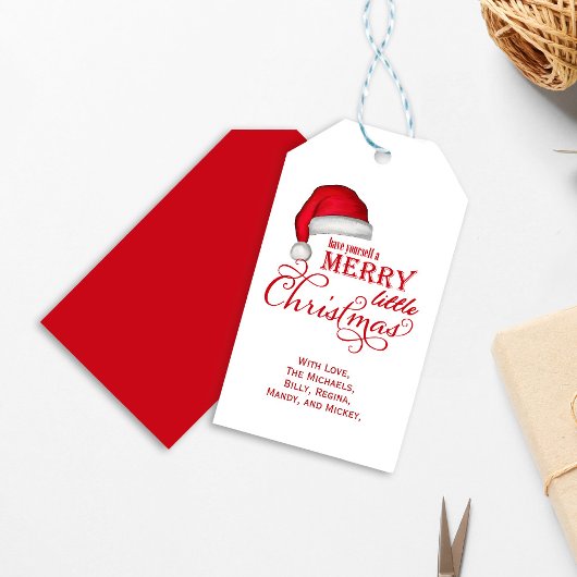 Merry Little Christmas Schattige Custom Cadeaulabel