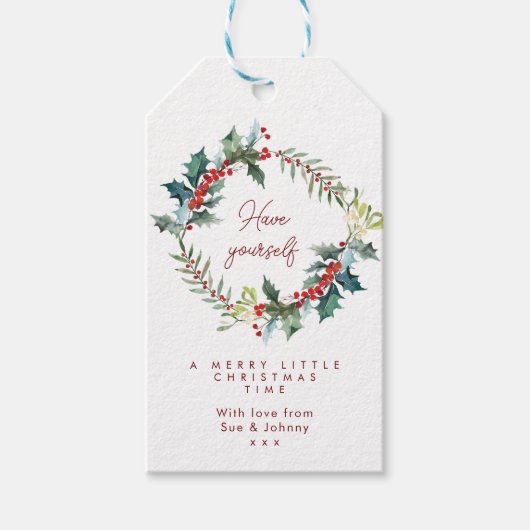 Merry Little Christmas time vakantie cadeau labels Cadeaulabel (Voorkant)