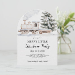 Merry Little Christmas Train Party Uitnodiging