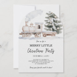Merry Little Christmas Train Party Uitnodiging