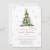 Merry Little Christmas Tree Baby Shower Kaart (Voorkant)