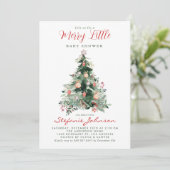 Merry Little Christmas Tree Baby shower Kaart (Staand voorkant)