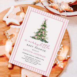 Merry Little Christmas Tree Baby Shower Kaart