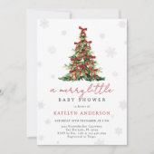 Merry Little Christmas Tree Baby Shower Kaart (Voorkant)