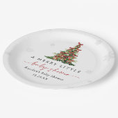 Merry Little Christmas Tree Baby Shower Papieren Bordje (Gekanteld)