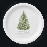 Merry Little Christmas Tree Baby shower Papieren Bordje<br><div class="desc">Dit genderneutrale "Merry little Baby shower" kerstvakantie baby shower papier bord is voorzien van een kerstboom in waterverf. Personaliseer het voor uw behoeften. U kunt bijpassende producten vinden in mijn winkel.</div>