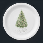 Merry Little Christmas Tree Baby shower Papieren Bordje<br><div class="desc">Dit genderneutrale "Merry little Baby shower" kerstvakantie baby shower papier bord is voorzien van een kerstboom in waterverf. Personaliseer het voor uw behoeften. U kunt bijpassende producten vinden in mijn winkel.</div>