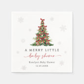 Merry Little Christmas Tree Baby Shower Servet (Voorkant)