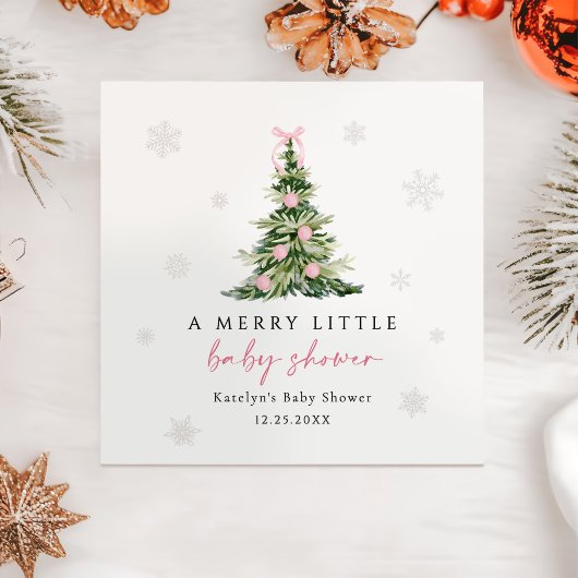 Merry Little Christmas Tree Baby Shower Servet