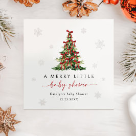 Merry Little Christmas Tree Baby Shower Servet