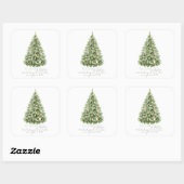 Merry Little Christmas Tree Baby shower Vierkante Sticker (Vel)