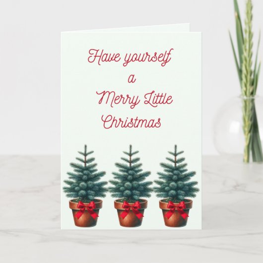 Merry Little Christmas Tree Card Kaart (Voorkant)