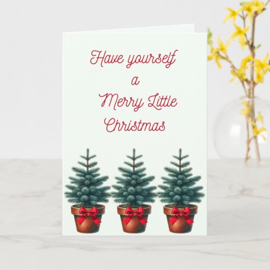 Merry Little Christmas Tree Card Kaart (Gele Bloem)