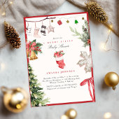 Merry Little Christmas tree Ornaments Baby Shower Kaart