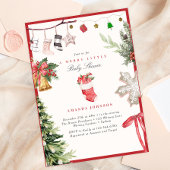 Merry Little Christmas tree Ornaments Baby Shower Kaart