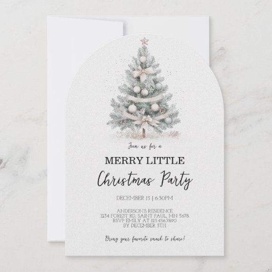 Merry Little Christmas Tree Party Uitnodiging (Voorkant)