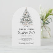Merry Little Christmas Tree Party Uitnodiging (Staand voorkant)