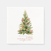 Merry Little Christmas Tree Rood Baby shower