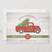 Merry Little Christmas Truck Tree Plaid Company Feestdagenkaart (Voorkant)