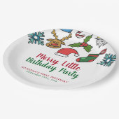 Merry Little Christmas Verjaardag Custom Papieren Bordje (Gekanteld)