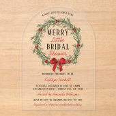 Merry Little Christmas Vrijgezellenfeest Acryl Uitnodigingen (Voorkant)