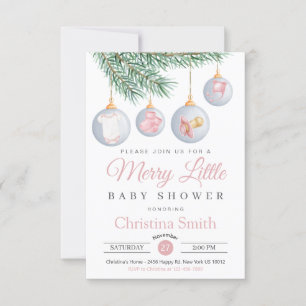 Merry Little Christmas Winter Baby Meisje Douche Kaart