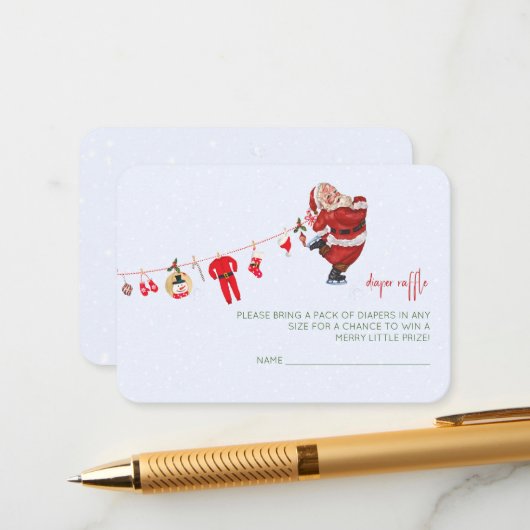 Merry Little Christmas Winter Baby shower Boeken Informatiekaartje (Voorkant / Achterkant in situ)