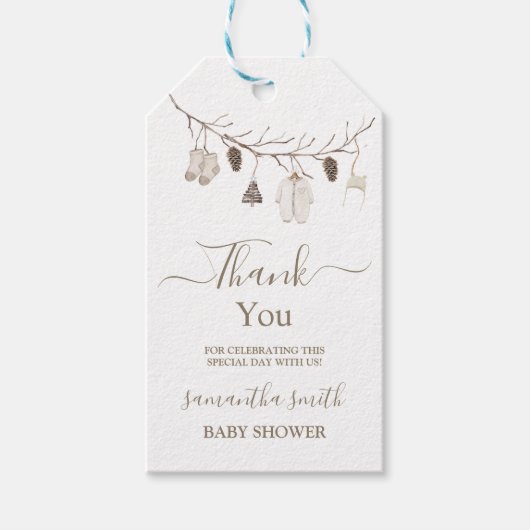 Merry Little Christmas Winter Baby Shower Cadeaulabel (Voorkant)