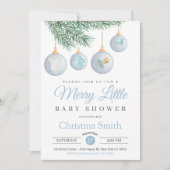 Merry Little Christmas Winter Baby Shower Kaart (Voorkant)