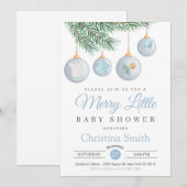 Merry Little Christmas Winter Baby Shower Kaart (Voorkant / Achterkant)