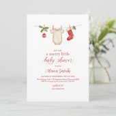 Merry Little Christmas Winter Baby Shower  Kaart (Staand voorkant)
