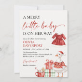 Merry Little Christmas Winter Girl Baby Shower  Kaart (Voorkant)