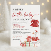 Merry Little Christmas Winter Girl Baby Shower  Kaart
