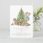 Merry Little Christmas Woodland Animal Baby Shower Kaart (Staand voorkant)