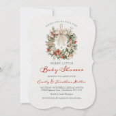 Merry Little Christmas Wreath Baby Shower Kaart (Voorkant)