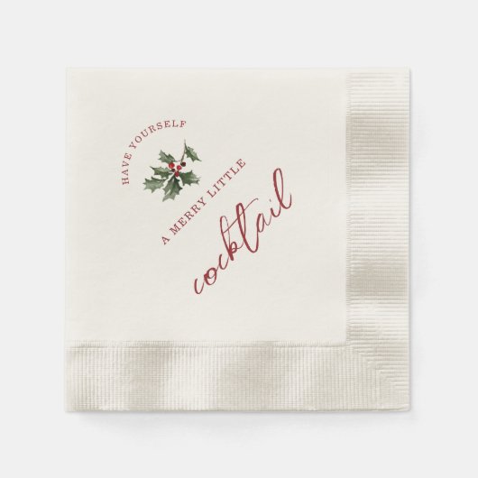 Merry Little Cocktail Christmas Napkins Servet (Voorkant)