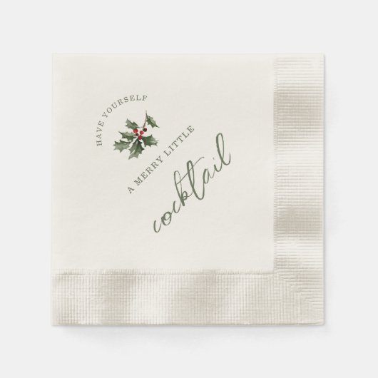 Merry Little Cocktail Christmas Napkins Servet (Voorkant)