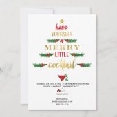 Merry Little Cocktail-kerstfeest uitnodiging (Voorkant)