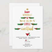 Merry Little Cocktail-kerstfeest uitnodiging (Voorkant / Achterkant)
