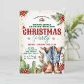 Merry Little Country Western kerstfeest Kaart (Staand voorkant)