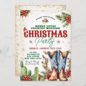 Merry Little Country Western kerstfeest Kaart (Voorkant / Achterkant)
