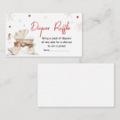 Merry Little Crest Baby shower Luier Raffle Informatiekaartje (Voorkant / Achterkant)