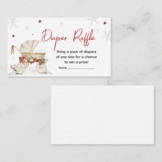 Merry Little Crest Baby shower Luier Raffle Informatiekaartje (Voorkant / Achterkant)