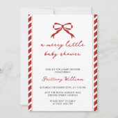 Merry Little Elegant Christmas Bow Baby shower Kaart (Voorkant)